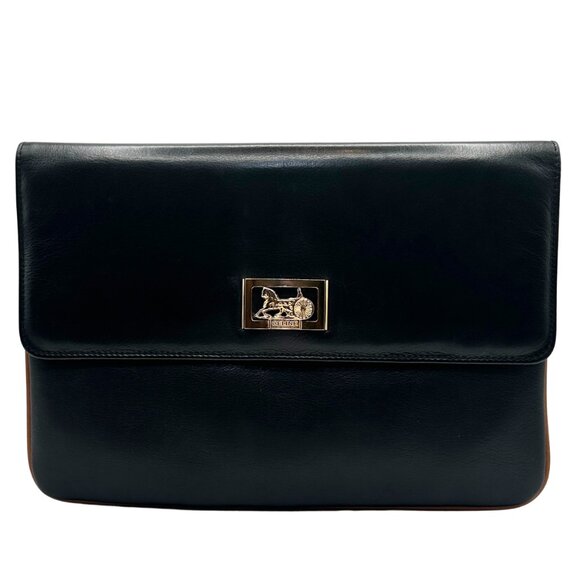 Celine Vintage Leather Horse Carriage Clutch - Picture 1 of 9